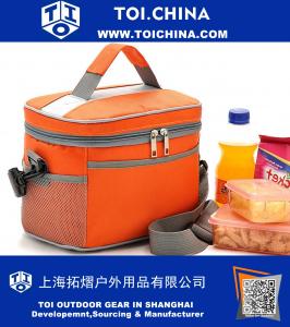 Isolierte Lunch Bag Kühltasche, große wasserdichte Outdoor-Picknick-Tasche, Lunch-Tasche für Frauen Männer, mit Reißverschluss für die Reise, Orange