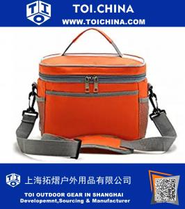 Isolierte Lunch Bag Kühltasche, große wasserdichte Outdoor-Picknick-Tasche, Lunch-Tasche für Frauen Männer, mit Reißverschluss für die Reise, Orange