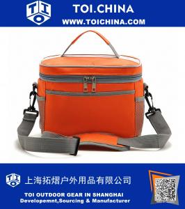 Isolierte Lunch Bag Kühltasche, große wasserdichte Outdoor-Picknick-Tasche, Lunch-Tasche für Frauen Männer, mit Reißverschluss für die Reise, Orange