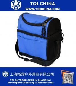 Isolierte Lunch Bag Cooler Tote mit Dual-Fach, Reißverschluss verstellbarer Riemen