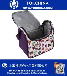 Juego de bolsa de almuerzo con contenedores reutilizables y paquete de hielo, caja de almuerzo con cremallera completa y correa de hombro acolchada para niñas
