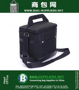 Isolierte Lunch Bag Tote Schwarz Essen Handtasche Lunchbox mit Schultergurt für Männer Frauen Kinder