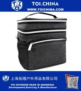 Insulated Lunch Box, Double Layers Thermal Insulated And Waterproof Cooler Tote Bag with Multi Pockets, Versatile Assistant for Outdoor Picnic, Camping, Fishing, Travel