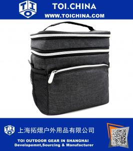 Insulated Lunch Box, Double Layers Thermal Insulated And Waterproof Cooler Tote Bag with Multi Pockets, Versatile Assistant for Outdoor Picnic, Camping, Fishing, Travel