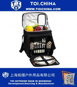 Insulated Picnic Basket Cooler Fully Equipped with Service for 2