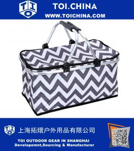 Insulated Picnic Basket – Strong Aluminum Frame – Collapsible Design for Easy Storage – Take it Camping, Picnicking, Lake Trips, or Family Vacations