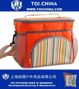 Large Capacity Oxford Cooler Bags Lunch Bag Milk Preservation Bag Insulation Package Tote Bag Picnic Box With Shoulder Strap, Orange