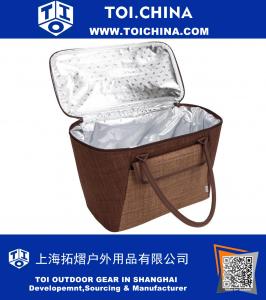 Große Compacity Isolierte Kühltasche, 15L Isolierter Picknickkorb mit eingenähtem Rahmen