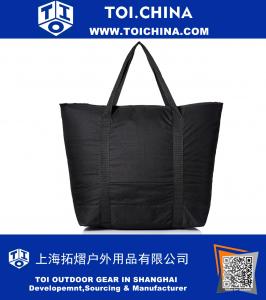 Large Cooler Tote Bag Zipper in Black Leakproof Bottom Stitching