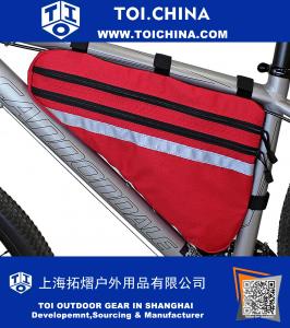 Large Triangle Bicycle Frame Bag Reflective Trim Cycling Pack Bike Under Seat Top Tube Bag Front Rear Accessories