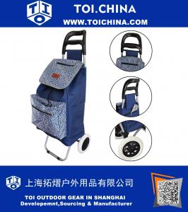 Lightweight Folding Laundry, Shopping, Grocery, Utility Trolley, Foldable Cart, Pull Cart with Wheels, Rolling Push Dolly with Tote