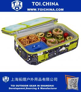 Lunch-Kit mit wiederverwendbaren BPA-freien Kunststoffbehältern, Isolierte Lunch-Bag und Eisbeutel, Kinder, Männer, Damen