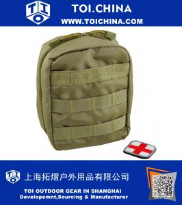 MOLLE Pouch, EMT Medical Tactical Military Survival Utility First Aid Bag with Cross Patch