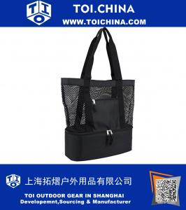 Mesh Tote Insulated Cooler Beach Bag