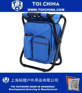 Multi-Function Backpack Foldable Chair with Cooler Bag for Fishing, Beach, Camping and Outing