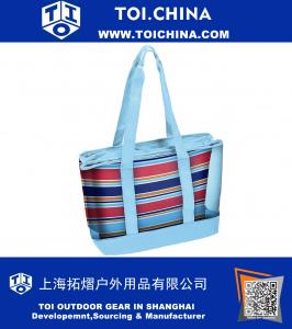 Multi-Stripe Mesh Cooler Tote One Size Blue