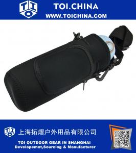 Neopren-Wasserflasche Drawstring Sleeve Bag Isolator Cooler mit verstellbaren Schultergurt