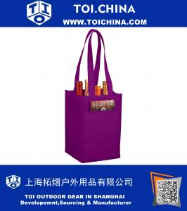 Nonwoven 4 Bottle Wine Tote bag with self handles