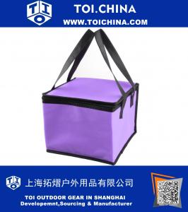 Открытый квадратный Shaped Zippered изолированный пищевой напиток держатель ручка Cooler Tote Lunch Bag