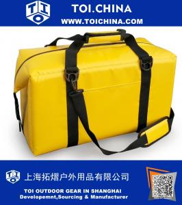 Bolsa de refrigerador de vinilo repelente al agua al aire libre, ideal para acampar, pesca, senderismo o picnic al aire libre, 48 puede amarillo