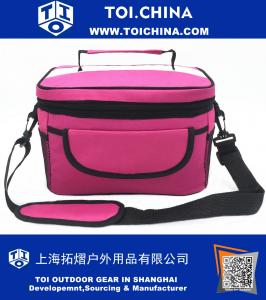 Oxford Cooler Bag de tela, Lunch Bag, Impermeable térmica con aislamiento Picnic Tote Bag con correa ajustable para el hombro y cremallera - Bolsa de almuerzo para niños