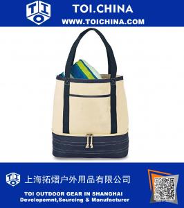 Персонализированная прибрежная хлопчатобумажная сумка с теплоизоляцией - термальная сумка для бакалейных товаров