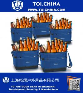 Kişiselleştirilmiş Mavi Soğutucu Çanta - Monogrammed Soğutucu Tote - Kişiselleştirilmiş 12-Pack Blue Cooler Tote - Kişisel Soğutucu Çanta