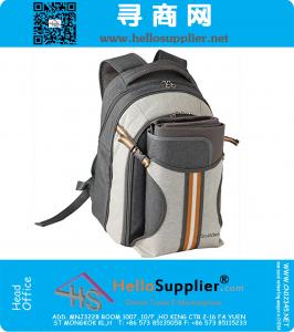 Picknick Rucksack Korb mit Kühler Fach, 4 Personen Fleece Decke Besteck und Teller