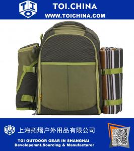 Picnic Backpack for 4 with Cutlery Set and Blanket for Picnic, Outdoor, Hiking, Camping, BBQs, Cooler