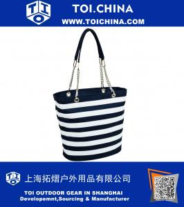 Picnic en Ascot - Bolsa para refrigerador con forma de gran aislante - 22 latas - Raya azul