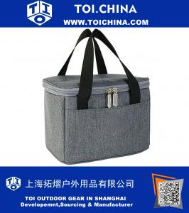 Polyester Insulated Cooler Lunch Bag with 2 Way Zipper Closures