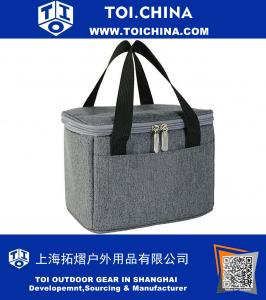 Polyester Insulated Cooler Lunch Bag with 2 Way Zipper Closures