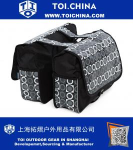 Portable Circle Pattern Stickup Buckle Closure Mountain Bycicle Bilateral Storage Bag Cycle Bike Rear Seat Pannier Trunk Bag