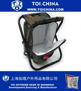 Portable Falten High-Intensity Stahl Gewicht unterstützt Rucksack Hocker Stühle mit isolierten Kühltasche für Angeln Camping