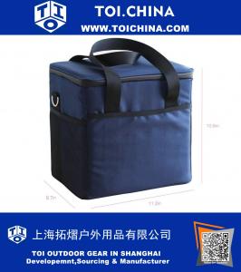 Premium Lunch Cooler Box, Dark blue Insulated Lunch Bag. Water Resistant and Heavy Duty with Adjustable Shoulder Strap, Freezer Safe, Nylon Durability, and Zip Closure 24-Can