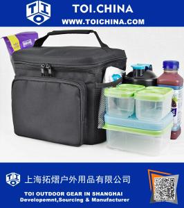 Premium Lunch Cooler Box, Medium Black Insulated Lunch Bag. Resistente al agua y trabajo pesado. Perfecto para adultos, hombres, mujeres y adolescentes: máximo y próspero