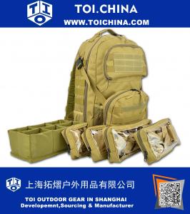 Bolsas modulares de mochila táctica premium y puerto de hidratación