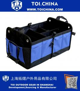 Premium Trunk Organizer, Durable Collapsible Cargo Foldable Storage Waterproof Non Slip Bottom Strip Auto Container With Multipurpose 11 Pocket For Car SUV Truck Minivan Home