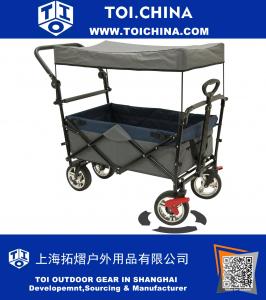 Push Pull Wagon for Kids, Foldable with Sun/Rain Shade