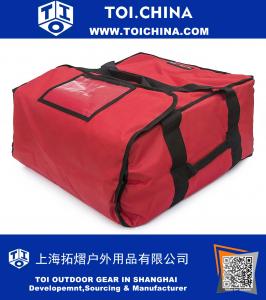 Red Polyester Insulated Pizza Bag
