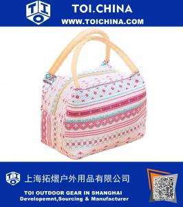 Многоразовая хлопчатобумажная сумка с изоляцией для завтрака Tote Soft Bento Cooler Bag