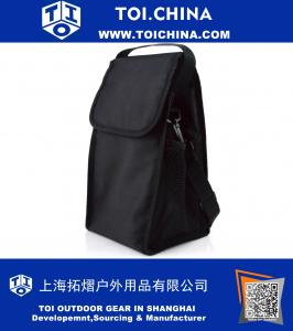 Многоразовый изолированный обеденный ящик с плечевым ремнем Сумка для сумки Zipper Продовольственные сумки для детей Мужчины Женщины Черный