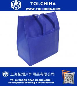 Bolsa de compras, bolsa de ultramarinos reutilizable, bolsa de compras con cierre de bolsillo azul