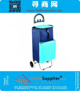 Refrigerador de carrinho de compras em azul