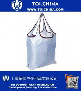 Sac fourre-tout réutilisable pliable fort fort en nylon de sac d'épicerie de nylon de Ripstop avec la poche de sachet