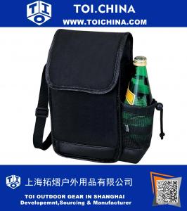Thermische Isolierte Kühler Lunch Bag 600D Polyester PVC Unterstützung mit Kunstleder Trim Side Flaschenhalter