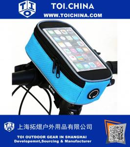 Bolso del paquete del bolso del tubo superior delantero de la bici de la pantalla táctil de la bici para el iPhone 7 más