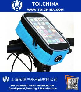 Dokunmatik Ekran Bisiklet Bisiklet Çerçeve Pannier Ön Üst Tüp Çanta Paketi Kılıfı için iPhone 8 Artı