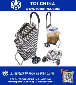 Trolley Dolly, Black Chevron Shopping Grocery Foldable Cart