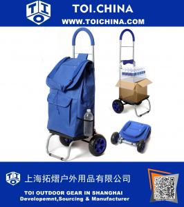 Trolley Dolly, Blue Shopping Grocery Foldable Cart